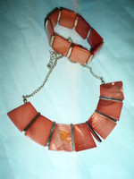 Art deco necklace with bracelet