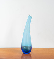 Aszimmetrikus kék váza - mid-century modern skandináv design váza