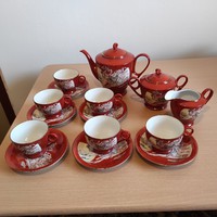 Gyönyörű vaspiros  kínai porcelán teáskészlet