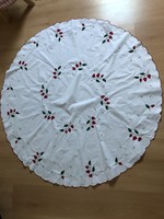 Round tablecloth with strawberry pattern, spring-style, 125 cm in diameter