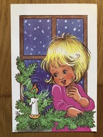 Aranyos Karácsonyi képeslap - Füzesi Zsuzsa grafika