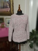 George 40-42 3d effect yarn knitted sweater, pink-gray