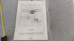 Malév naptár Gustav Koch's padle wheel aircraft 1890 (repülés)