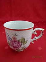 Hollóházi porcelán hajnalka mintás kávéscsésze - rózsa minta -,  magassága 6,5 cm.