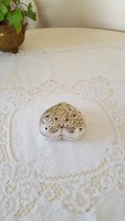 Heart-shaped, silver-plated copper, potpourri holder, storage