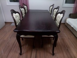 Neo-baroque table with 6 chairs