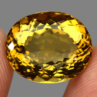 Pure 12.88 ct 16x13mm Oval Cutout 100% Natural AAA Rich Yellow Citrine Brazilian