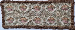 Antique brocade tablecloth with metal fiber border