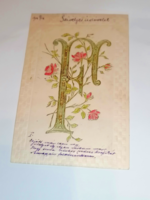 1904 Extraordinary Beauty Embossed Initial F Greeting Card 96.