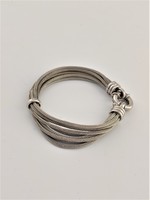 Thick silver bracelet