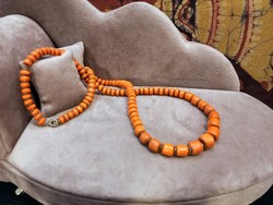 Salmon colored Indonesian coral necklace with silver gaps