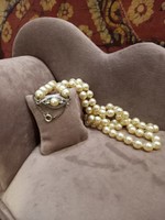 True pearl necklace with silver clasp
