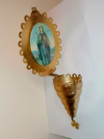 Religious relic with the image of the Virgin Mary