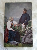 Antik képeslap levelezőlap- fotó népviselet Erdélyi népviseletek "Ifjú csángó házaspár"
