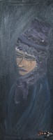 Bari janó: female portrait (oil on canvas, 50x20 cm) portrait