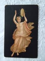Antik, litho/litográfiás erotikus Stengel képeslap/művészlap Pompeji sorozat, táncos hölgy