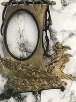 Antik putto vitorláson fém képkeret fotókeret