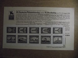 Briefmarkenausstellung 1933 aschersleben stamped, serial numbered card, rarity