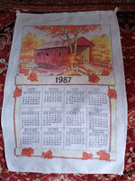 1987-es vászon fali naptár