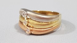 14K White Yellow and Red Gold Women's Ring 7.93 g