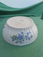 Zsolnay Gyönyörű nefelejcses porcelán pogácsás tál 24.5 cm átmérőjű paraszti dekoráció,   nosztalgia