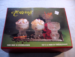 Retro adolf matura sklo union pearl dessert set libochovice 1977