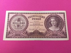 1946-os 1 Milliárd Pengő EF+ VISZONYLAG ALACSONY SORSZÁMOS