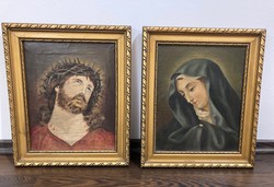 Oil painting of holy images in pairs