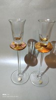 NOW IS THE TIME TO BUY! Glass candle holder pair with gold-plated decorative rim for holidays