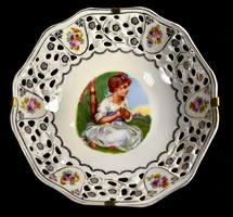 Pierced victoria austia porcelain bowl with little girl decor!