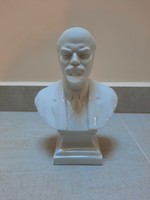 Fehér Herendi porcelán Lenin mellszobor, büszt 1.oszt.