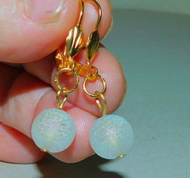 Gold shiny snowflake sphere with gold gold filled earrings