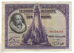 100 peseta 1928 Spanyolország "A" sorozat