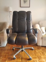 Bőr,fém irodai szék retró,vintage