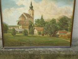 Osträk täj, oil, wood, Austrian painter 50 x 60 cm, marked Baumgartner,