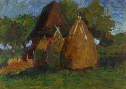 1H197 xx. Century Hungarian painter: haystacks