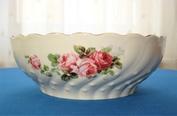 Antique Rose Pattern MZ Altrohlau Soup, Christening, Wall Plate (Early 1900s)
