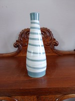 Royal Dux türkiz csíkos porcelán váza