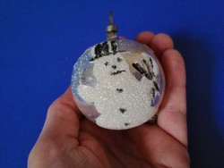 Régi csehszlovák hóemberes üveggömb