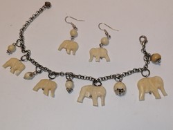 Elephant earrings and bracelet (149)