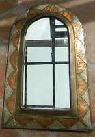 Art Nouveau craft copper wall mirror