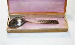 Orosz aranyozott eüst kanál Nielló díszitésű - 17 cm 49,7 g