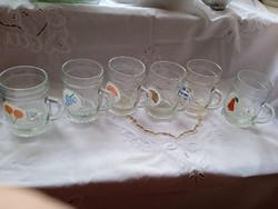 retro ovis poharak füles bögrék üvegből