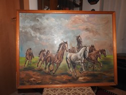Vágtázó lovak - nagyméretű festmény