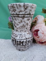 Beautiful retro gray 22 cm high ceramic vase from Hódmezővásárhely, nostalgia piece collector's beauty