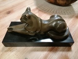 Art deco bronzszobor cica,macska,párduc ?
