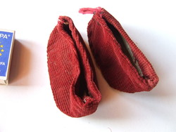 Régi, antik házilag készült papírtalpú baba cipő, babacipő