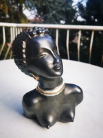 Art deco ebony female bust, exhausted