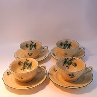Bareuther Bavaria porcelán teáscsészék, 4 db