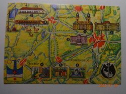 Régi térképes képeslap: Debrecen, Hajdúszoboszló, Hortobágy